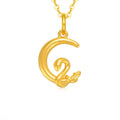 Fortune Jewel 999 Gold Moon Year Of The Snake Luck Necklace Pendant