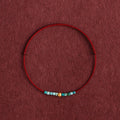 Fortune Jewel 999 Gold Beads Turquoise Protection Braided Bracelet Anklet