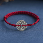 Fortune Jewel 925 Sterling Silver Coin Protection Braided Bracelet Anklet
