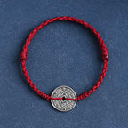 Fortune Jewel 925 Sterling Silver Coin Protection Braided Bracelet Anklet