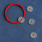 Fortune Jewel 925 Sterling Silver Coin Protection Braided Bracelet Anklet