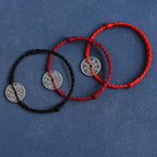 Fortune Jewel 925 Sterling Silver Coin Protection Braided Bracelet Anklet