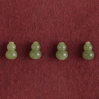 Fortune Jewel Natural Hetian Jade Gourd Protection Luck Braided Bracelet Anklet