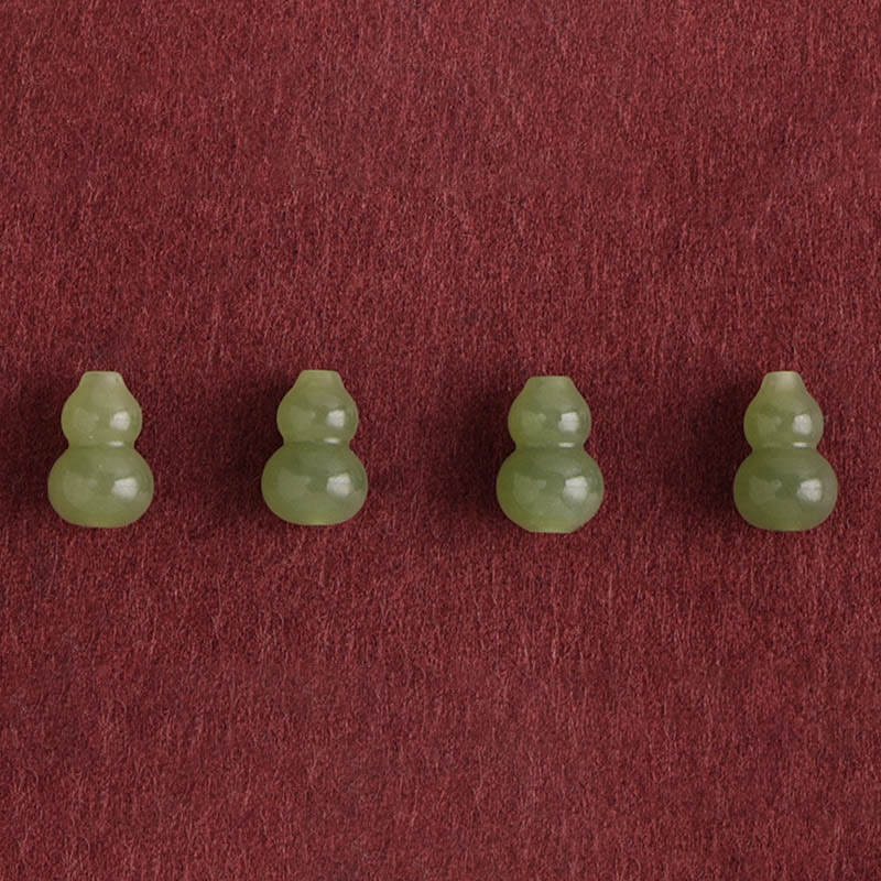 Fortune Jewel Natural Hetian Jade Gourd Protection Luck Braided Bracelet Anklet