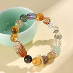 Fortune Jewel Super Seven Crystal Topaz Obsidian Tiger Eye Positivity Bracelet