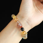 Fortune Jewel Super Seven Crystal Topaz Obsidian Tiger Eye Positivity Bracelet