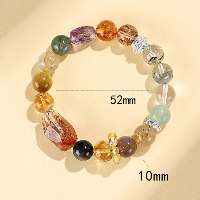 Fortune Jewel Super Seven Crystal Topaz Obsidian Tiger Eye Positivity Bracelet