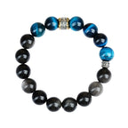 Fortune Jewel Blue Tiger Eye Silver Sheen Obsidian Strength Bracelet
