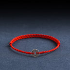 Fortune Jewel 925 Sterling Silver Five Emperor Coins Red String Protection Luck Braided Bracelet Anklet