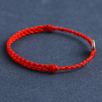 Fortune Jewel 925 Sterling Silver Five Emperor Coins Red String Protection Luck Braided Bracelet Anklet
