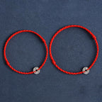 Fortune Jewel 925 Sterling Silver Five Emperor Coins Red String Protection Luck Braided Bracelet Anklet