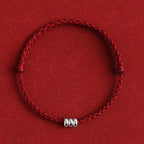 Fortune Jewel 925 Sterling Silver Beads Protection Luck Braided Bracelet Anklet
