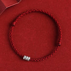 Fortune Jewel 925 Sterling Silver Beads Protection Luck Braided Bracelet Anklet