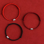 Fortune Jewel 925 Sterling Silver Beads Protection Luck Braided Bracelet Anklet