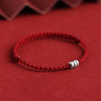 Fortune Jewel 925 Sterling Silver Beads Protection Luck Braided Bracelet Anklet