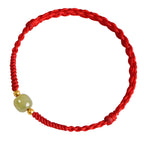 Fortune Jewel Natural Hetian Jade 999 Gold Beads Protection Luck Braided Bracelet Anklet