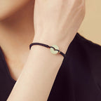 Fortune Jewel Natural Hetian Jade Peace Buckle Fu Character Protection Luck Braided Bracelet