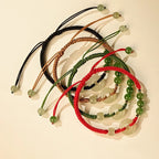 Fortune Jewel Natural Hetian Jade Peace Buckle Red String Protection Luck Bracelet