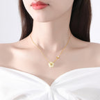 Fortune Jewel 925 Sterling Silver Butterfly Hetian Jade Flower Blessing Necklace Pendant