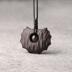 Fortune Jewel Ebony Wood Obsidian Irregular Shape Peace Calm Necklace Pendant
