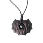 Fortune Jewel Ebony Wood Obsidian Irregular Shape Peace Calm Necklace Pendant