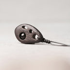 Fortune Jewel Ebony Wood Hollow Inlaid Obsidian Peace Calm Necklace Pendant