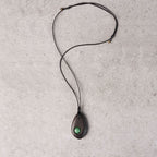 Fortune Jewel Ebony Wood Green Aventurine Peace Calm Necklace Pendant