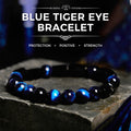 Fortune Jewel Blue Tiger Eye Black Tourmaline Strength Bracelet