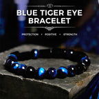 Fortune Jewel Blue Tiger Eye Black Tourmaline Strength Bracelet