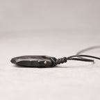 Fortune Jewel Ebony Wood Irregular Shape Copper Bead Peace Calm Necklace Pendant