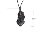 Fortune Jewel Ebony Wood Irregular Shape Copper Bead Peace Calm Necklace Pendant