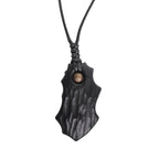 Fortune Jewel Ebony Wood Irregular Shape Copper Bead Peace Calm Necklace Pendant