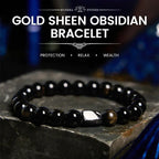 Buddha Stones "All the best for Luck and Confidence" Obsidian Bracelet Includes Gift Message Card Fortune Jewel
