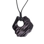 Fortune Jewel Ebony Wood Hollow Irregular Shape Peace Balance Necklace Pendant
