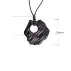 Fortune Jewel Ebony Wood Hollow Irregular Shape Peace Balance Necklace Pendant