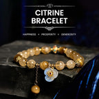 Fortune Jewel Citrine Tiger Eye Flower Charm Generosity Bracelet