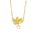Fortune Jewel 925 Sterling Silver Lotus Keep away evil spirits Necklace Pendant