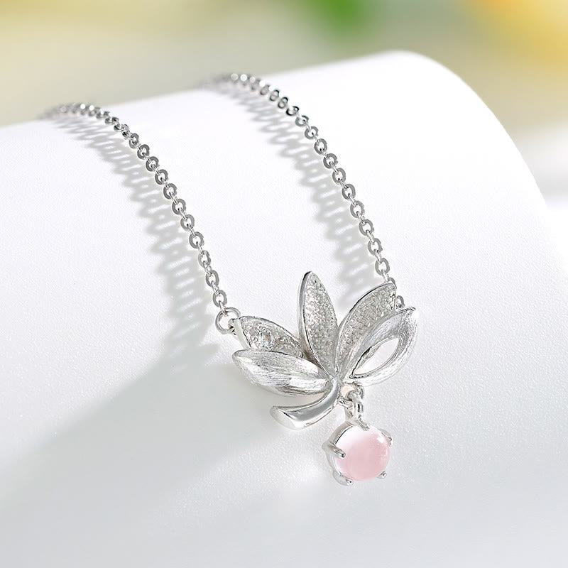 Fortune Jewel 925 Sterling Silver Lotus Keep away evil spirits Necklace Pendant