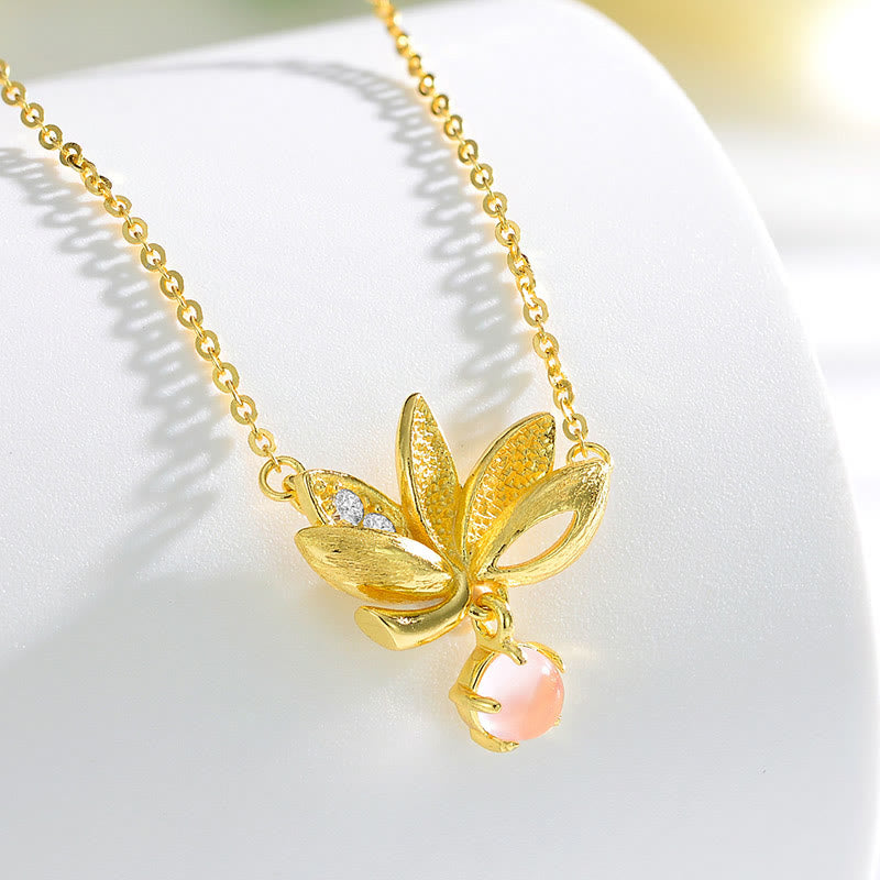 Fortune Jewel 925 Sterling Silver Lotus Keep away evil spirits Necklace Pendant