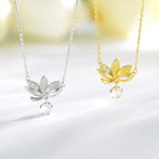 Fortune Jewel 925 Sterling Silver Lotus Keep away evil spirits Necklace Pendant