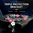 Fortune Jewel Pink Crystal Green Crystal White Crystal Flower Warmth Bracelet
