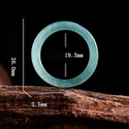 Fortune Jewel Natural Jade Om Mani Padme Hum Carved Prosperity Ring
