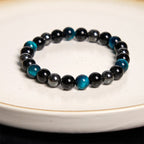 Fortune Jewel Natural Tiger's Eye Obsidian Hematite Positive Powerful Bracelet