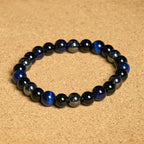Fortune Jewel Natural Tiger's Eye Obsidian Hematite Positive Powerful Bracelet
