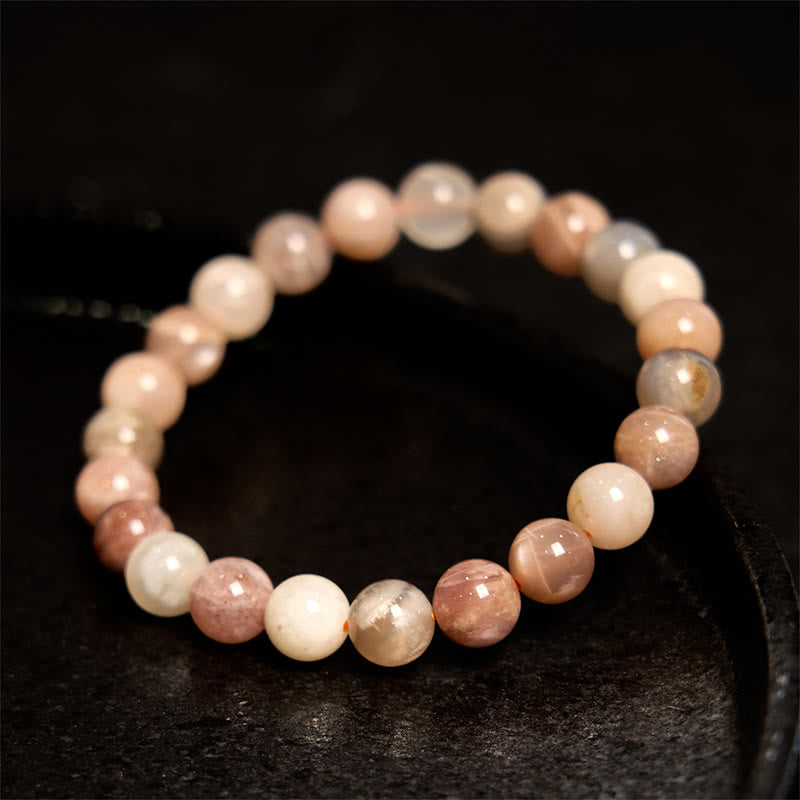Fortune Jewel Peach Moonstone Healing Bracelet