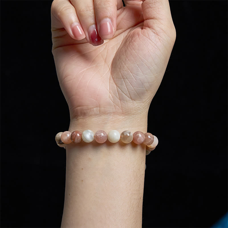 Fortune Jewel Peach Moonstone Healing Bracelet