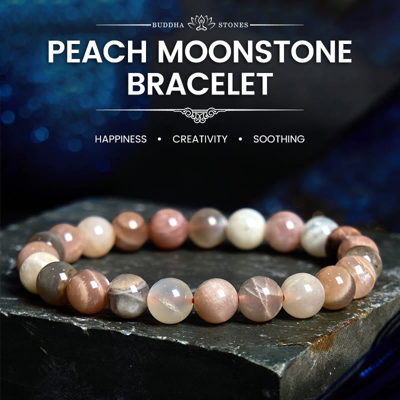 Fortune Jewel Peach Moonstone Healing Bracelet