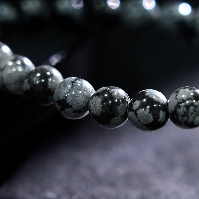 Fortune Jewel Snowflake Obsidian Balance Bracelet