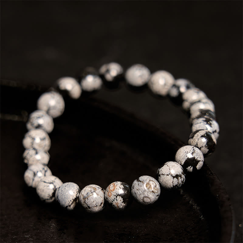 Fortune Jewel Snowflake Obsidian Balance Bracelet