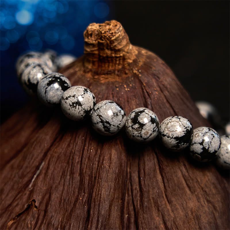 Fortune Jewel Snowflake Obsidian Balance Bracelet